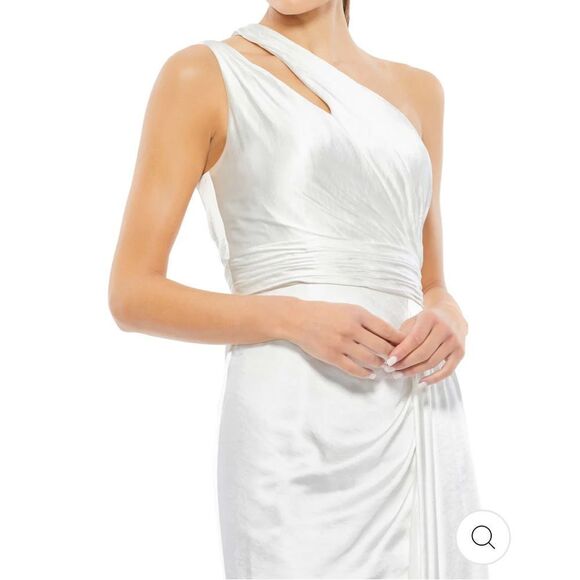 MAC DUGGAL ONE SHOULDER CUTOUT CHARMEUSE GOWN size 8 NWT 395.00 - Picture 3 of 4